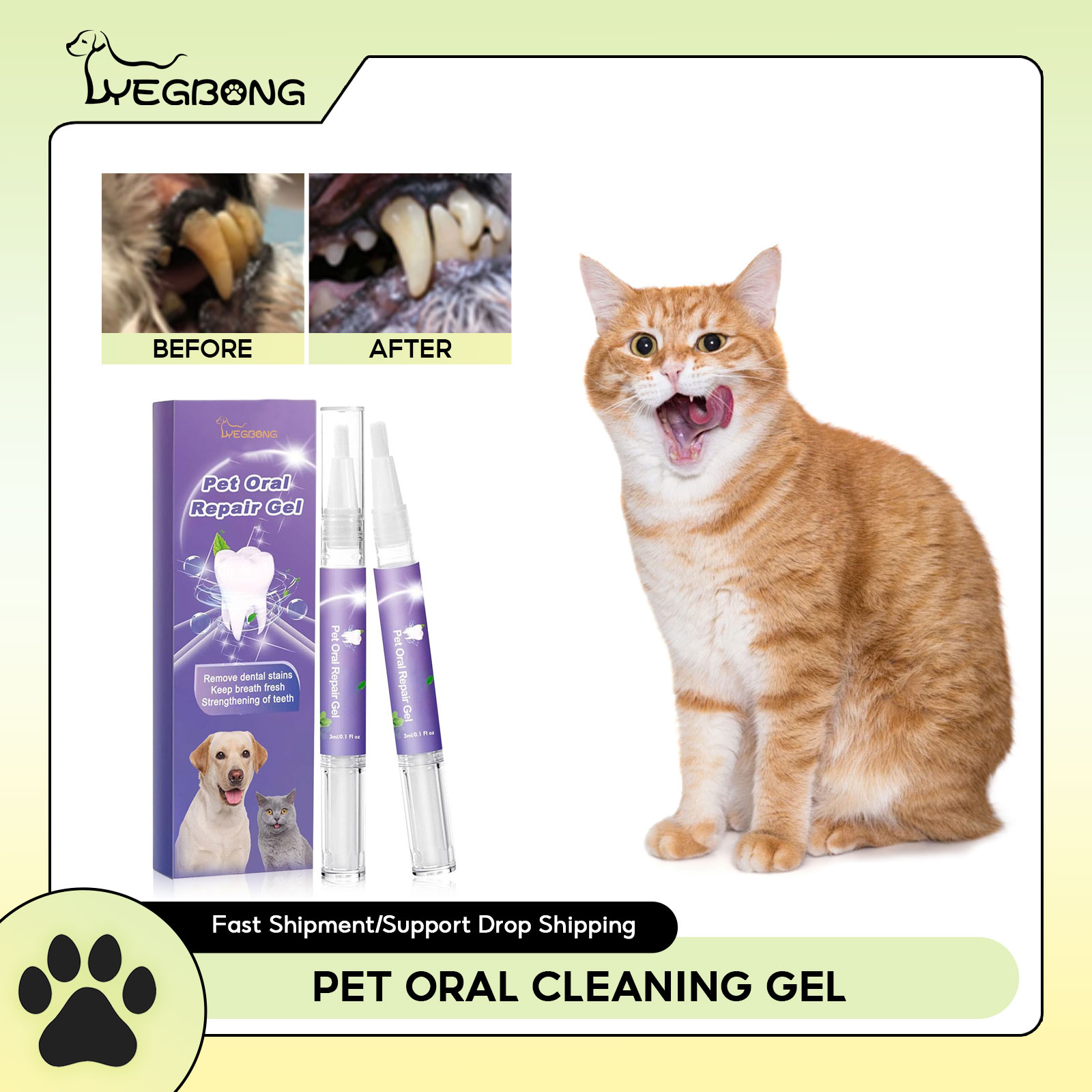 Teeth Whitening Essence - Pet Oral Repair Gel Puppy Tartar