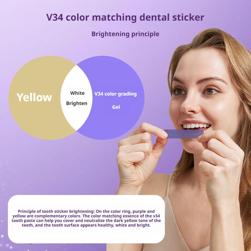42Pairs V34 Purple Teeth White - Teeth Whitening Strips Crest ulasan dan harga