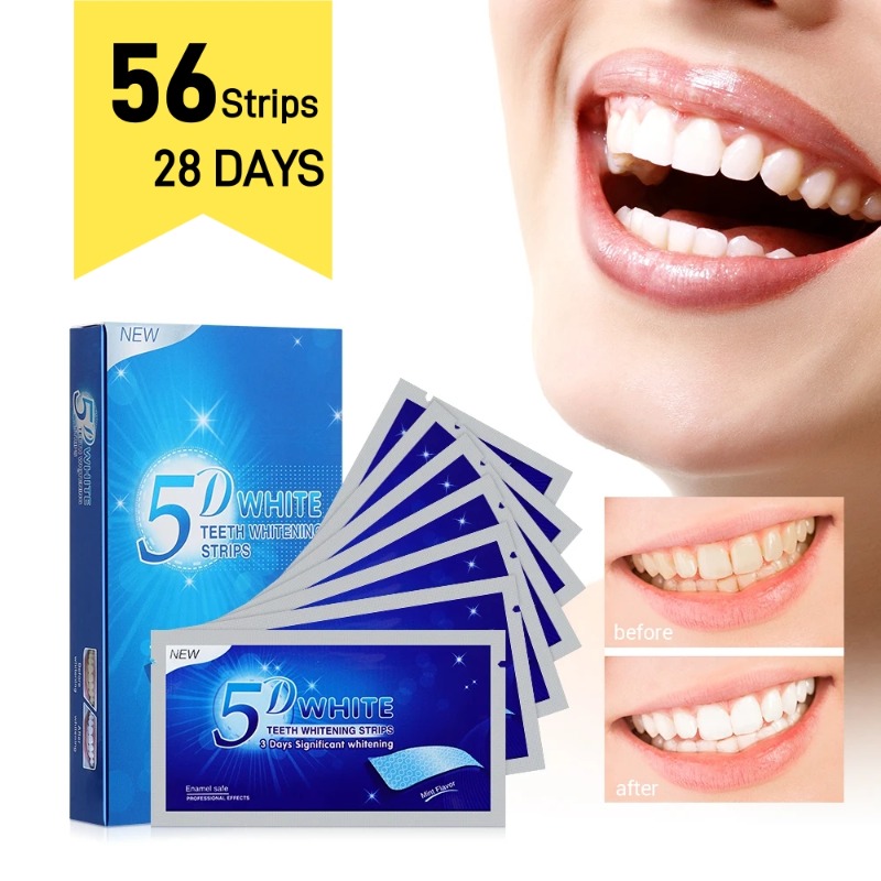 5D Teeth Whitening Strips 56 S - Teeth Whitening Strips Crest ulasan dan harga